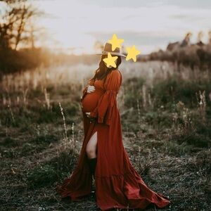 Boho Maternity Dress with Train for photography